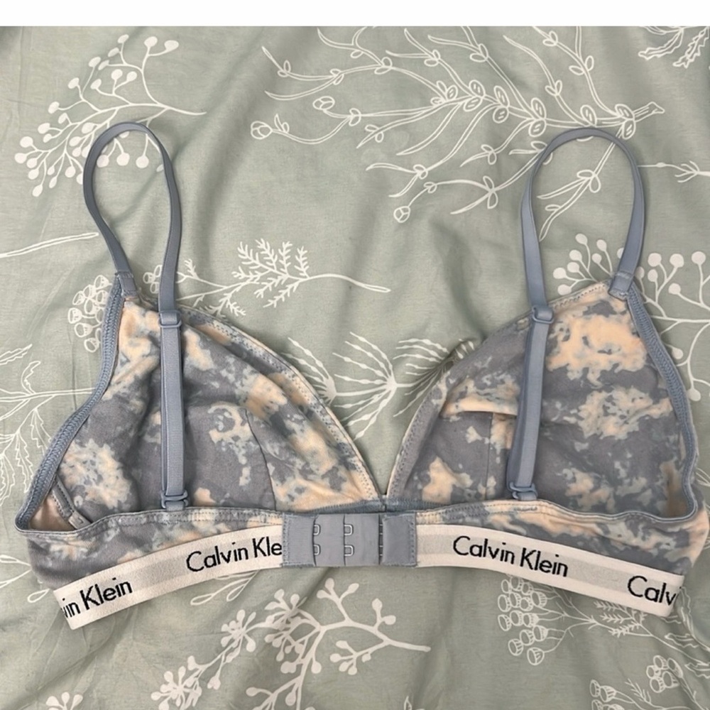 Calvin Klein Tie-Dye Bralette - Gray and Cream